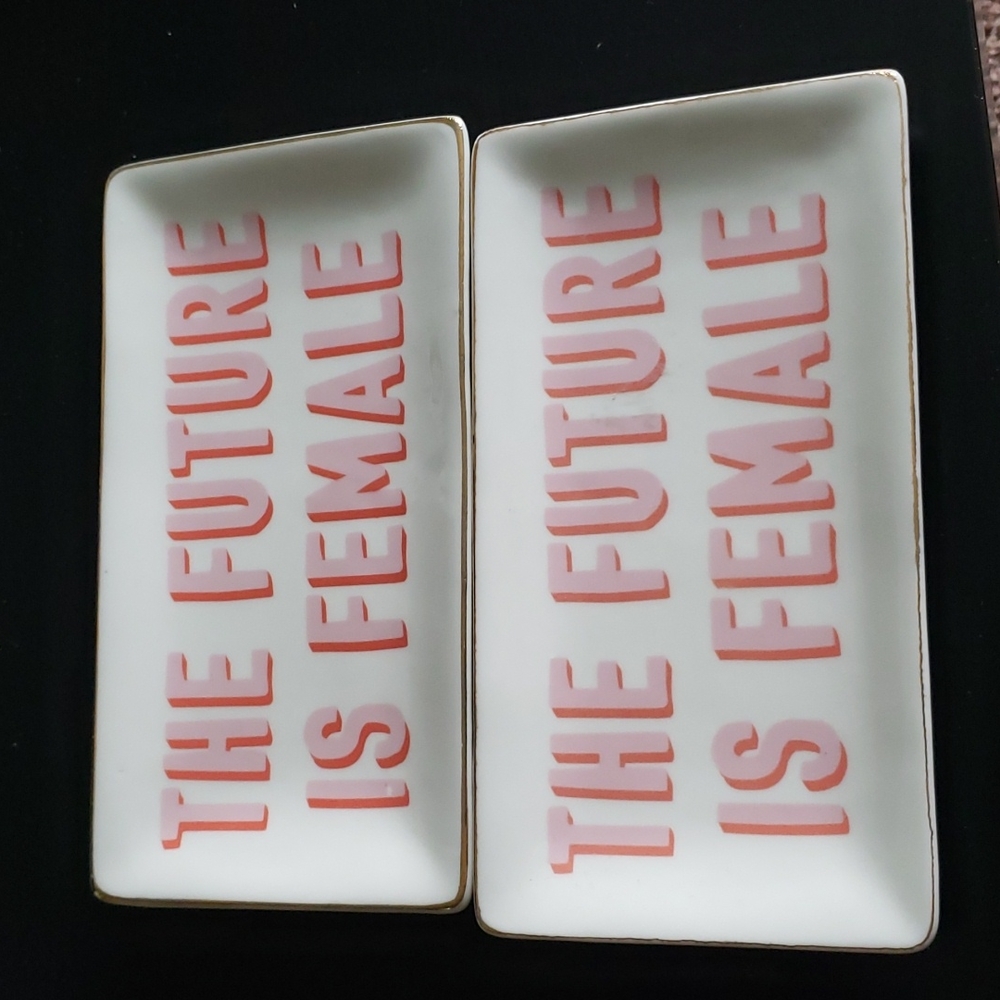 NWOT (2) "The Future is Female" Jewelry trays!